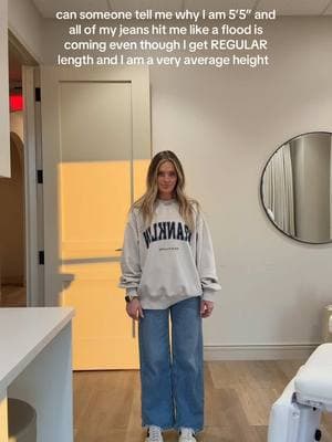 Me- a granddaddy long leg at 5’5”?!?! I didnt know 5’5” meant i was tall!! This is embarassing lol do i start buying tall jeans?!?! #girlprobs #girlproblem #jeansoutfit #jeans #jeanshack #fashiontiktok #fashiontok 