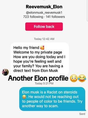 Stop with the fake profiles 😂#fyp #blacktiktokcommunity #BlackTikTok #maga #elonmusk #whitesuppremacyisadisease #fakeprofile 