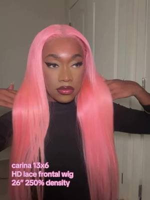 Pinkkk 💕💕 HD lace colored wig 💘 Slayyy queen @ZAEASY  Wig info : Carina 13x6 HD lace frontal 26” 250% density #carinahair #wiginstall #pinkhair #pinkwigs #straighthair #frontalwig #fyp #hdlacewig 