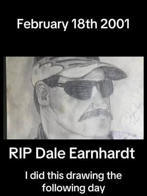 Remembering Dale Earnhardt Sr.. 24 years later #daleearnhardt #theintimidator #daytona500 #nascar #rip #facing #crash #drawing #art 