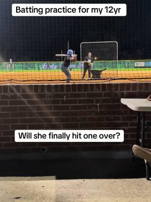 She still has the $20 bet going to hit one over in a game! #softball #softballgirls #walkoutsong #12usoftball #fyp #maruccipatriotsgulfcoast #louisiana #homerun 