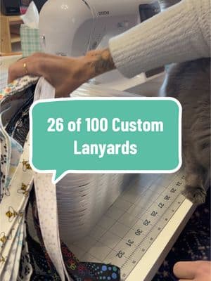 76 more to go!  #lanyard #sewing #sewingasmr #custom #fabric #cats #SmallBusiness 