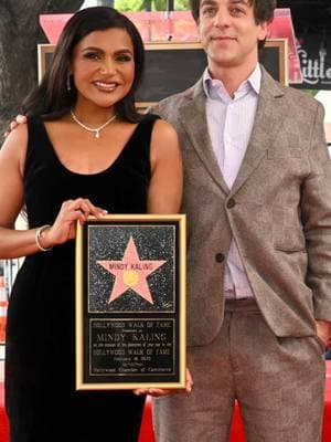 From Dunder Mifflin to Hollywood...🤩 Mindy Kaling was all smiles as she received her well-earned star on the Hollywood Walk of Fame, with longtime bestie B.J. Novak by her side.⭐️💞 #MindyKaling #BJNovak #HollywoodWalkofFame #TheOffice #friendshipgoals #thenandnow