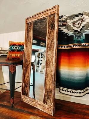 Just some pretty things in the shop lately ✨ #homedecor #decorinspo #western #Outdoors #cowhide #weddinginspo #weddingday #2025bride #ranchhouse #westerncouple #nature #wildlife #livestock #mirror #westernmirror #branded #custom #bedroominspo #boho #rustic #southwestern #vintage #rusticwedding #countrywedding #countryhome #handbuilt 