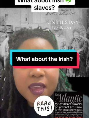 This is in response to the “what about” people who like to conflate the harm against Irish indentured servants as a way to discount the harm against 🖤people l. #onthisday #history #ushistory #statesrights #virginia  #fypppppppppppppp 