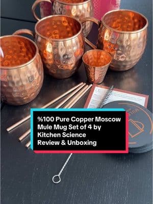 This 100% pure copper Moscow mule mug set of four is beautiful! It comes with a gift box, copper shot glass, four straws, a straw brush, four coasters, is tarnish resistant, 22 gauge, and has a lifetime warranty. @@Kitchen Science##kitchenscience##MoscowMuleMugs##CopperMugs##CocktailEssentials##HomeBarMustHaves##MixologyMagic##TikTokFinds##TrendingNow##KitchenGadgets##DrinkwareGoals##HandmadeCopper##BarCartAesthetic##PerfectPour##MoscowMuleLover##GiftIdeas##HostessGifts##LuxuryDrinks##PureCopper##CocktailLover##HomeBartender##DrinkInStyle##PartyVibes##CocktailHour##TikiTokMadeMeBuyIt##CopperTrend##SipInStyle##AestheticDrinks##TikTokShopFinds##GiftForHim##GiftForHer##BarwareEssentials##TikTokShop##TikTokShopping##TikTokShopFinds##TikTokShopReviews##TikTokShopSale##TTSLevelUp##TikTokShopNewArrivals##ttsdelightnow##ttstakeover##brandselect##mademyyear##tiktokshoppicks##TikTokShopLastChance##TikTokShopNewYearNewAura##TikTokShopLastChance##giftguide ##TikTokShopLoveAtFirstFind##lovelanguage##TikTokShopJumpstartSale##spotlightfinds ##tiktokshopcreatorpicks##ttsdelightnow