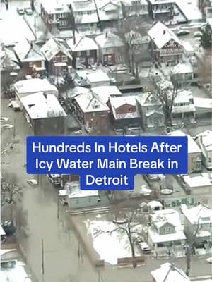 Cars were frozen in place after a massive water main break in Detroit. Now, hundreds of residents are displaced as crews work to clean up the damage. #TheWeatherChannel #fyp #weathertok #weatherchannel #weather #forecast #coldtemperatures #heavysnow #snowfall #severeweather #ice #flooding #frozen #detroit 