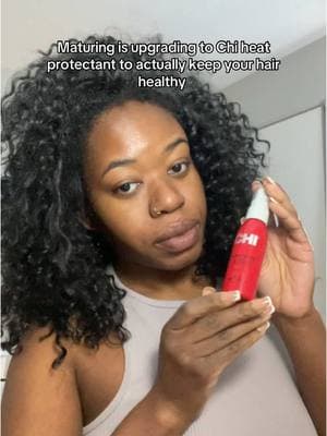 Best decision I made tbh #chiheatprotectant #chihaircare #heatprotectant #quickweave #curlyflipover #flipoverquickweave #curlyhair 