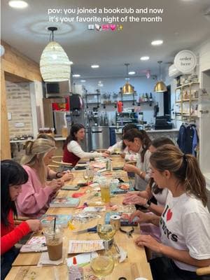 Our February Galentine’s Bookclub with @The Casual Social 🥹🫶🏼🎀  We made the cutest diy bookmarks, this is always my favorite day of the month with my girls!! 💘 #bookclub #BookTok #girlsnight #books #bookish 