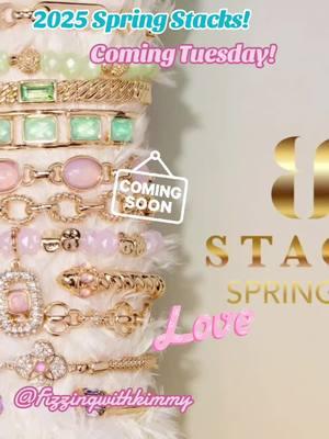 2025 Spring Stacks will be here Tuesday! Love these! #fizzingwithkimmy  #SpringStacks #BraceletSets #JewelryBusiness 