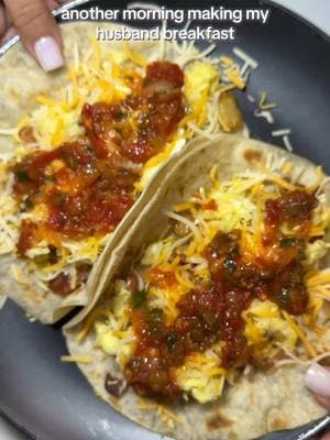 Another morning making my husband breakfast ♥️ Breakfast Tacos #breakfast #breakfastideas #breakfastchallenge #taco #tacos #breakfasttacos #bacon #potato #beans #egg #salsa #homemade #cookingformyhusband #bluecollar #bluecollarboys #bluecollarbabe #bluecollarwife #sahw #fyp #fypシ #fypage #fypシ゚viral  #MomsofTikTok #wivesoftiktok #sahm