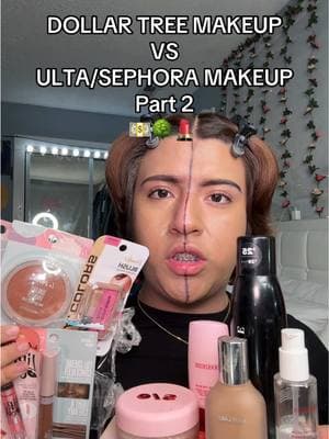 PART 2: dollar tree makeup vs ulta/sephora makeup 💵🌳💄 #ulta #ultabeauty #dollartree #cheapmakeup #expensive #makeupchallenge 