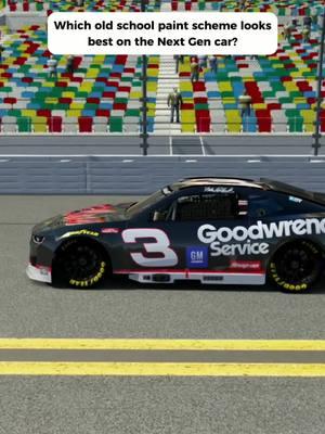 Let us know which paint scheme you think looks best in comments! Shoutout “Loganmanex” for this mod in Assetto Corsa #nascar #nascarracing #nascarthrowback #daleearnhardt #nascarmemories #vintagenascar 