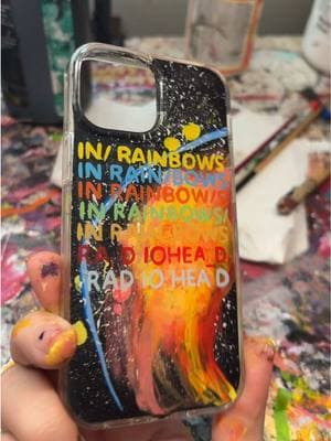 radiohead phone case commission!! order yours today link in bio!!! #fyp #glasspainting #customphonecase #radiohead #inrainbows 