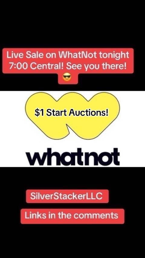 Come join the fun on WhatNot! Links in the comments $1 start auctions! #SilverStackerLLC #coinshow #bullion #coinfamily #whatnot #coinshop #silver#gold#coinfamtiktok #collecting #preciousmetals 