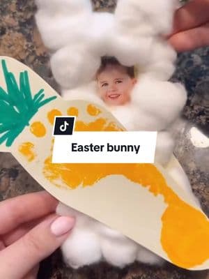 I love me a keepsake craft! 🐰🥕This sweet Easter craft turns your child into a fuzzy bunny with a carrot made from their own footprint. Such a fun and easy way to capture those tiny feet before they grow! ✨🎨 #EasterCrafts #KeepsakeCraft #DIYKidsCrafts #EasterMemories