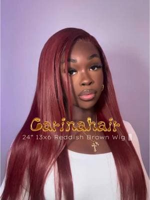 Ready to get a new color? #carinahair HD lace reddish brown brown 250% density wig 🤎🤎 Slay with @B E V E R L Y 🤍  25% discount code : Beverly #wiginstall #hdlacewig #reddishbrownwig #colorfulwigs #straighthair #wiginfluencer #fyp #lacewiginstall 