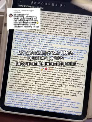 Replying to @Alexa Selvaggio MY NOTABILITY SETTINGS FOR NOTETAKING IN COLLEGE!! 📝💌🫶🏼(how i make them look aesthetic!!) #howtotakenotes #notes #notetaking #college #class #school #studytok #arsthetic #aestheticnotes 