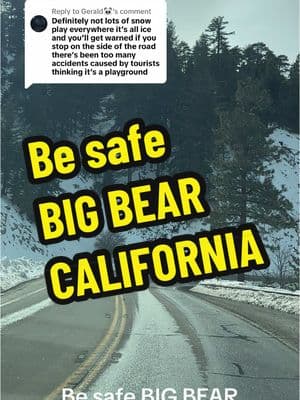 Replying to @Gerald🐼 #bigbear #snow #roads #family #drive #fyp #snowplay #vibes #mountains #california #safe #safety 