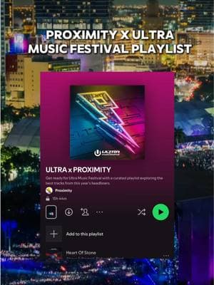 @Ultra Music Festival has always been a master at curating the perfect lineup. So we curated the perfect playlist with them, showcasing the best tracks from the #ULTRA25 lineup. Follow exclusively on Proximity’s Spotify and YouTube for a sneak peak into the anthems that will dominate Ultra’s 25th Anniversary 🔥🤝🏼 Link in bio. Let us know in the comments what song you are most excited to hear this year  #ultramiami #ultramusicfestival #electronicmusic #festival #playlist 