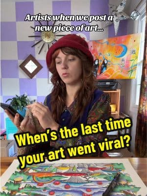 Viral art, does it happen anymore?  #viralart #artistsoftiktok #arttrend #markerartist #trippyartist #psychedelicartist #surrealism #drawibg #painting 