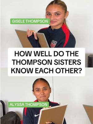 Alyssa and Gisele Thompson put their sibling knowledge to the test 🧠 Watch every SheBelieves Cup game on TBS and MAX 📺 #shebelievescup #uswnt #quiz