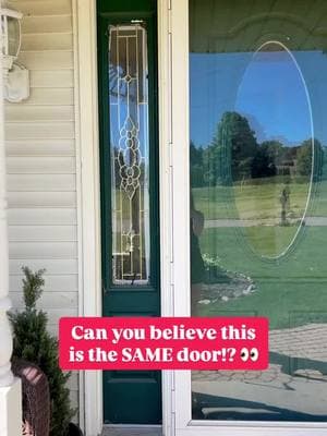 Were you following along when I completely transformed my front door for less than $850!? 🤯 This was one of my favorite projects at the old house! Such an easy and budget friendly way to update your entryway 😍 full tutorial is on my blog (www.comestayawhile.com) Would you try this on your outdated door?! 👇🏼 #fauxwood #frontdoor #budgetfriendlydiy