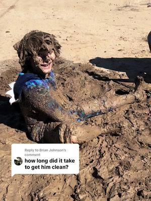 Replying to @Brian Johnson cold hose, bath, another bath and still finding mud #mudbath #mud #kidsbelike #freespirit #wildchild #unhinged 