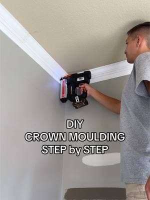 DIY Crown Mouldimg- Step by Step! 👊 #crownmolding #crown #diyproject #tutorial #stepbystep #diyhome 