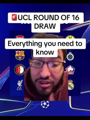 🚨UCL ROUND OF 16 DRAW  Everything you need to know #halamadrid #realmadrid #madrid #championsleague #ucl #feyenoord #brugge #clubbrugge #bayern #lfc #benfica #dortmund #psv #uefa #borussiadortmund #bayernmunich #liverpool #liverpoolfc #barcelona #fcbarcelona #barca #paris #psg #parissaintgermain #lille #astonvilla #villa #atleticodemadrid #atletico #atleticomadrid #atleti #leverkusen #bayerleverkusen #intermilan #milan #arsenal #futbol #futboltiktok #football #footballtiktok #Soccer #soccertiktok #fyp #tapiaa__ 