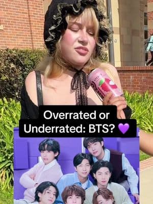 What do you think? Is @BTS overrated or underrated? 👀 #bts #btsarmy #streetinterview #manonthestreet #hottake #overunder #kpop 