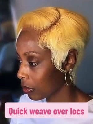 Quick weave over locs.  This video is old so the quality is not great. But her hair was cute. Couldn’t tell she had locs under there. #quickweaveoverlocs #quickweave #quickweavestyles #shorthair #locstyles #weaveoverlocs #charlottehairstylist 