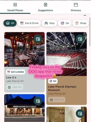 OOO recs truly never disappoint. I visited a spot that was added to my Lake Placid Itinersary that I made on the Out of Office app and it was a HUGE hit with my group!  #travelhack #travelplanner #tripplanning #travelapp #hiddengem #localspot 