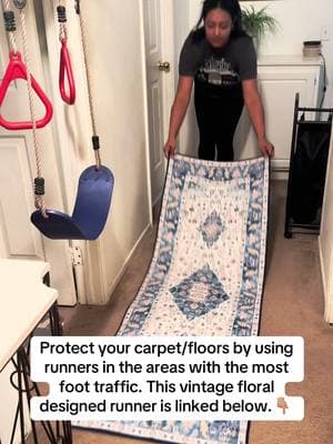 Protect your floors and carpet by using runners in your home. This beautiful design is linked below and also comes in other colors as well.  . .  #arearug #rug #rugs #livingroomrug #carpetrunner #hallway #carpet #floors #homedecor #TikTokShop #fyp 