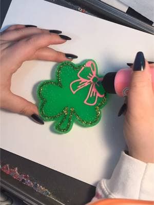 Feeling Lucky 🍀 #SmallBusiness #smallbusinessowner #smallbusinesstiktok #carfreshener #freshies #carfreshies #freshiesinthemaking #freshiesoftiktok #freshiemaker #freshiemaking #carfreshie #stpatricksday #stpaddysday #stpattysday #clover #fourleafclover #bow 