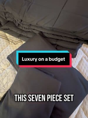 Luxury 7pc comforter set on a budget. #tiktokshoprestock #downcool #homeaesthetic #bedroomglowup #affordableluxury #TikTokShop 