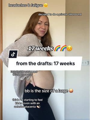 from the drafts 🥹 #17weekspregnant #doublerainbowbaby #pregnancyjourney #bumpdate #pregnancyafterloss #pregnancyaftermiscarriage 