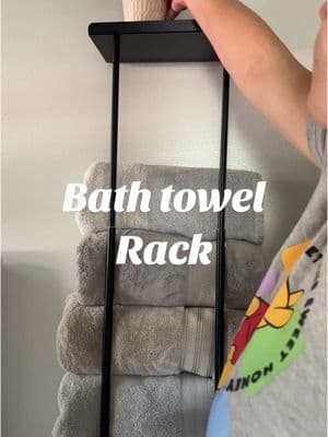 Nothing like an aesthetic but useful bath towel rack!  #bathtowelrack #towelorganization #bathroomessentials #organization 