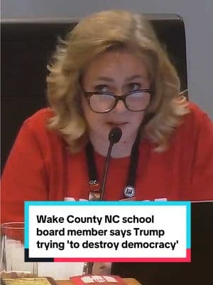 A speech by Wake County Schools board member Lynn Edmonds accusing President Trump of trying "to destroy democracy", made Feb. 18, 2025, has gone viral. More details at the link in bio. ✍️: Keung Hui 🎥: Wake County Schools, Kevin Keister #wakecountyschools #wakecountync #nceducation #departmentofeducation #educationdepartment #useducation #donaldtrump #trump 