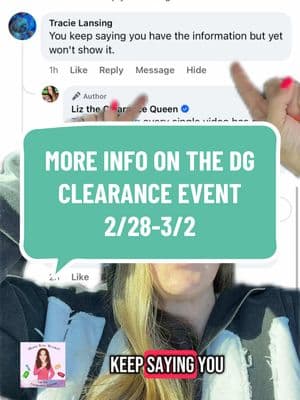 More info on the DG clearance event. Answering Questions. 2/28-3/2 Trying to do multiple short videos so I don’t jam too much info at once. Check out the other videos. They are titled. Hope you score✌🏼#liztheclearancequeen #hopeyouscore✌🏼 #couponing #couponer #clearanceevent #clearance #dollargeneral #5off25 #dollargeneralclearance #dollargeneralclearanceevent #clearancefinds #clearancecategories #dollargeneraldeals #clearancefinds 