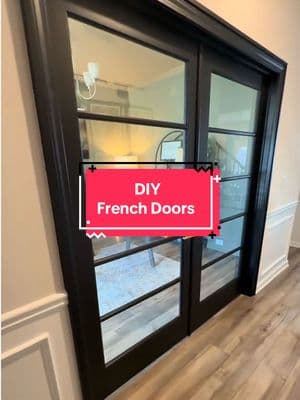 Taylor’s office just got a much-needed upgrade! 🚪✨ These French doors add the perfect touch of privacy and quiet—essential now that we have a little one. A stylish solution for balancing work and family life!  . . . #AchievableHome #DIY #BetterHalfBuilds #Renovation #Project #BuilderGrade #Flip #DoItYourself #NewBuild #Upgrade #DiningRoom #DiningRoomMakeOver #HomeOffice #TaylorsOffice #WFHUpgrade #PrivacyInStyle #ParentLife #FrenchDoors 