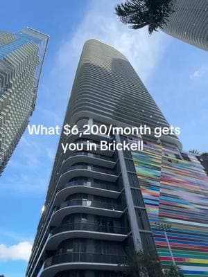 What $6,200/month gets you in Brickell, Miami ✨ Need help finding your dream Miami apartment? Fill out the form linked in bio and we will help you every step of the way for free!  #miami #miamiapartments #miamirealestate #movetomiami #miamirealtor #apartment #brickell 