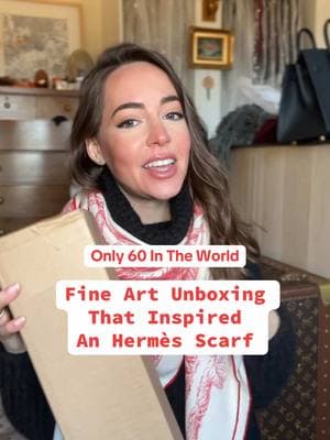 Fine Art unboxing! One of my favorite Hermès artist, favorite Hermès scarves and now I have an original too! All Hermès scarves are by artists commissioned by Hermès to design a scarf— or many scarves. The artists signature is almost always included in the design, just like you’d expect with a piece of art. When you really become familiar with the artist, you’ll be able to recognize their styles, just like you’d recognize the difference between let’s say, Picasso or Mary Cassatt. So many of the artists have their own work outside the company, where naturally that signature style continues. In the case of Francois Houtin, he happens to have many incredible etchings very similar to a bunch of his designs for Hermès. I was SO happy when I found this little garden folly from his “Cabanes de Jardinier” series that looked exactly like his Hermès scarf, Les Cabanes. I think this is the start to a new series :) #hermes #hermesscarf #hermessilk #gardenfolly #hermescollector #artcollector #etchingprint #fineartpainting 