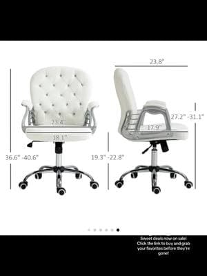 #Vinsetto #Vanity #Mid #OfficeChair #SwivelTufted #Backrest #Task #Chair#Padded #Armrests, #Adjustable #Height, #RollingWheels #HOMCOM