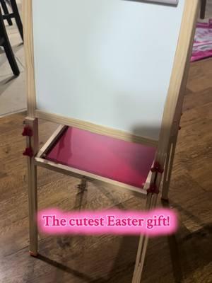 Cutest art easel. Chalk board and white board. Adjustable height. Perfect Easter gift. 🩷🩵💚🧡💛💜 #art #easel #artsandcrafts #artsy #kidstoys #painting #kidsactivities 