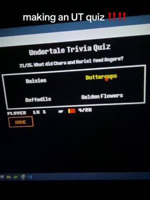 hii I'm back i'm making an undertale quiz follow @spiderc1der for updates ‼️ i know the answers this is just a demo don't worry guys  comment below how many questions it should have  #undertale #deltarune #tobyfox #undertaletriviaquiz #trivia #fandomtrivia #undertalequiz #coding #programming #reactjs #javascript #cssanimation #sansundertale #sans #friskundertale #artistsoftiktok #undertalefanart #mettatonundertale #flowey #toriel #asgore #undyne #chara #asriel 