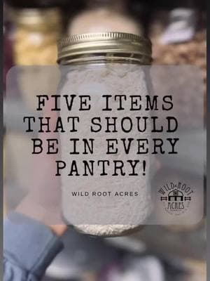 FIVE MUST HAVES! Let's just say I was starting my food storage or was trying to build it on a budget. What 5 items would I have??  Sugar, Flour ( wheat berries store even longer) and Salt. They are some of the first things that sky rocket in price or are rationed during hard times and natural disasters; these three ingredients are also the basis of so many recipes!  Beans- are a source of protein that will last forever and they can be stored dry or pressure canned! They make the perfect addition to your food storage.  Rice- is a great carbohydrate to have on hand. It can be stored dry and & it's easy to cook! You dont have to buy the biggest bags you can find if it's not in your budget, start small and build from there. Having a bit of each is better than nothing at all. BONUS items - water- If I have any one spots in my canner I always can water. We also always have local raw honey on hand. We often times substitute for sugar in recipes! 🍯  Later we can talk about ways to store them!  Of course there is so many more we love to have but this is a great start; what other items  would you add to the list?... #growingahomestead #homesteadliving #emergencypreparedness  #frugalliving #frugallife #frugal #homesteaders #homesteadersofamerica! #wildrootacres #homesteadingmama #homesteadingskills #urbanfarming #wisconsinlife #cantry 