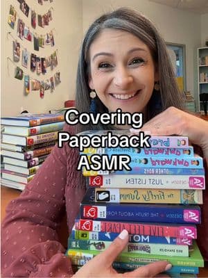 Bookish ASMR: Cover some paperbacks with me! #book #asmr #satisfyingvideos #satisfyingsounds #middleschool #library #books #calming #quiet #comfort #librariansoftiktok #librarian #librarytiktok #librarytok #sound 