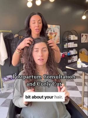 New mom, new curls!  Our postpartum consultation + curl cut is designed to help you embrace your evolving texture with expert care. Products Used 👇 The Curl Suite  •leave in conditioner spray •curl foam •setting spray  •serum to finish  #thecurlsuite #hairconsultation #postpartumhair #curlspecialists 