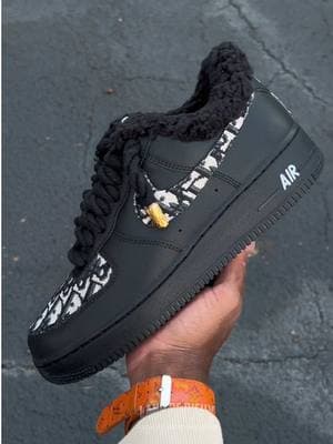 Blacked out • Cozy Fur Liner • Luxury Prints  DD AF1🖤🩶  Available on richycustoms.com  Link in bio richycustoms.com  #black #blackedout #allblack #af1 #cozy #sherpa #fur #warm #cozyshoes #richycustoms #luxury #sneakerhead 